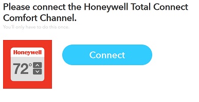 IFTTT Honeywell channel selected